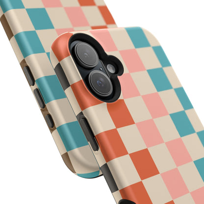 Retro Check Pop – iPhone 16, 15, 14, 13 – MagSafe Magnetic Tough Case by HitStickers
