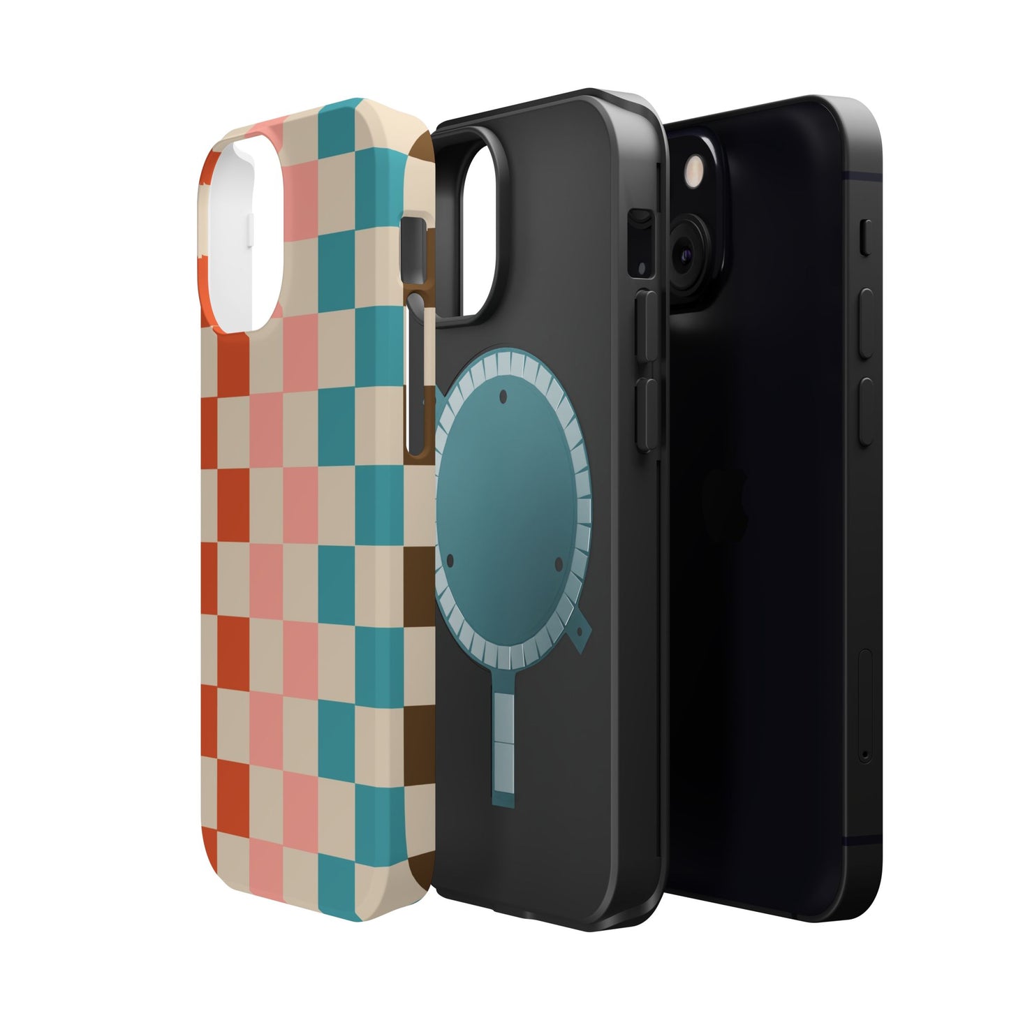Retro Check Pop – iPhone 16, 15, 14, 13 – MagSafe Magnetic Tough Case by HitStickers