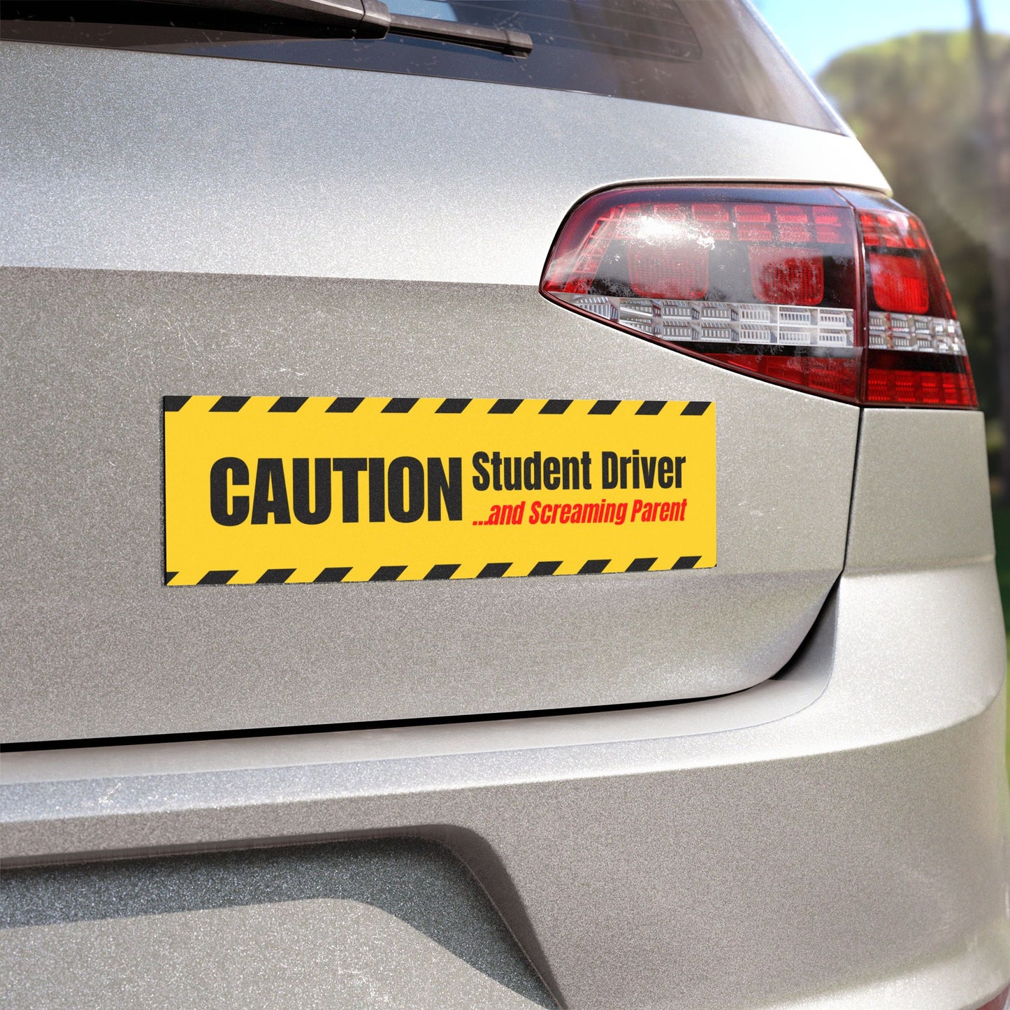 Caution Student Driver and Screaming Parent – Funny Car Magnet for New Drivers - Bumper Sticker for Vehicles