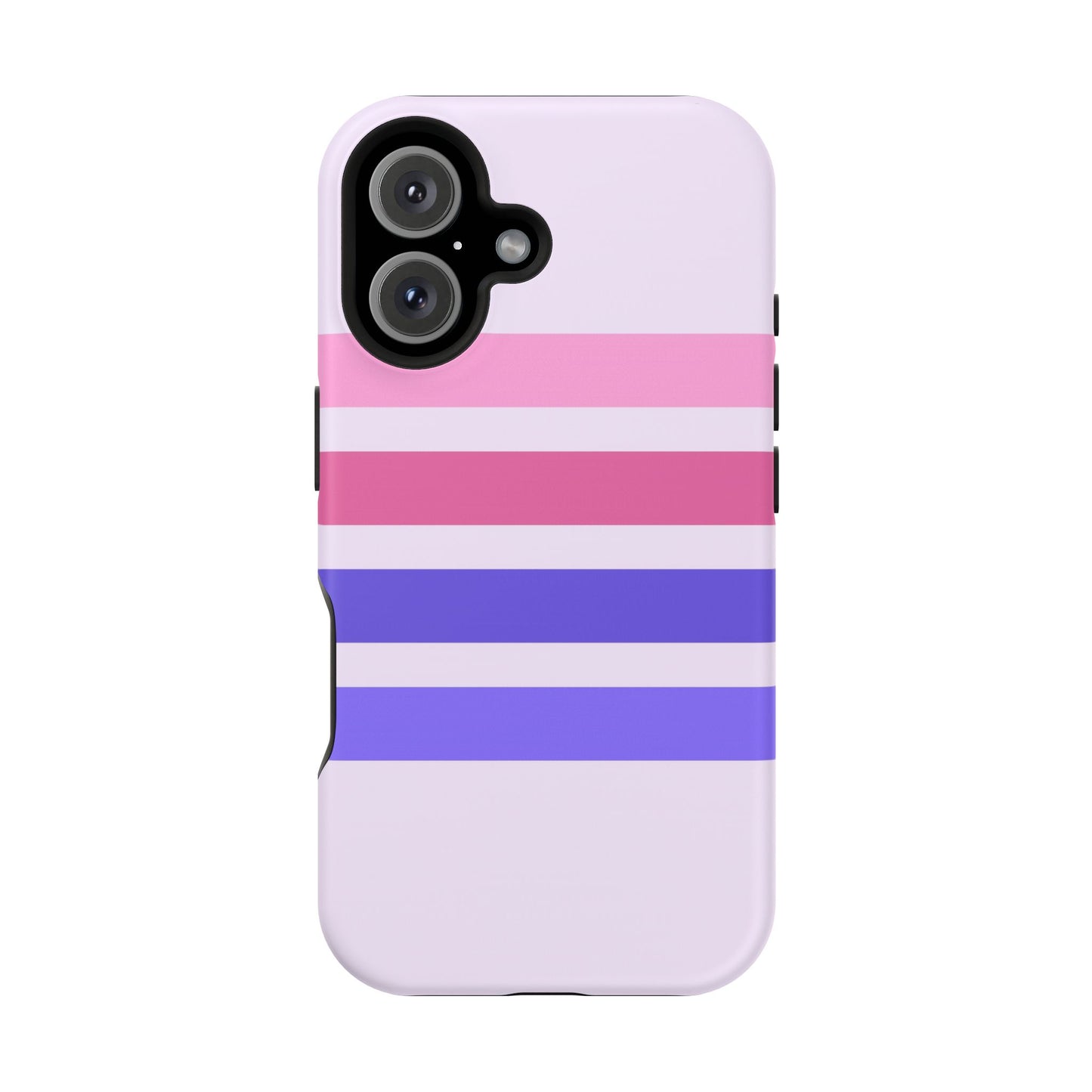 Lavender Love Striped – iPhone 16, 15, 14, 13 – MagSafe Magnetic Tough Case by HitStickers