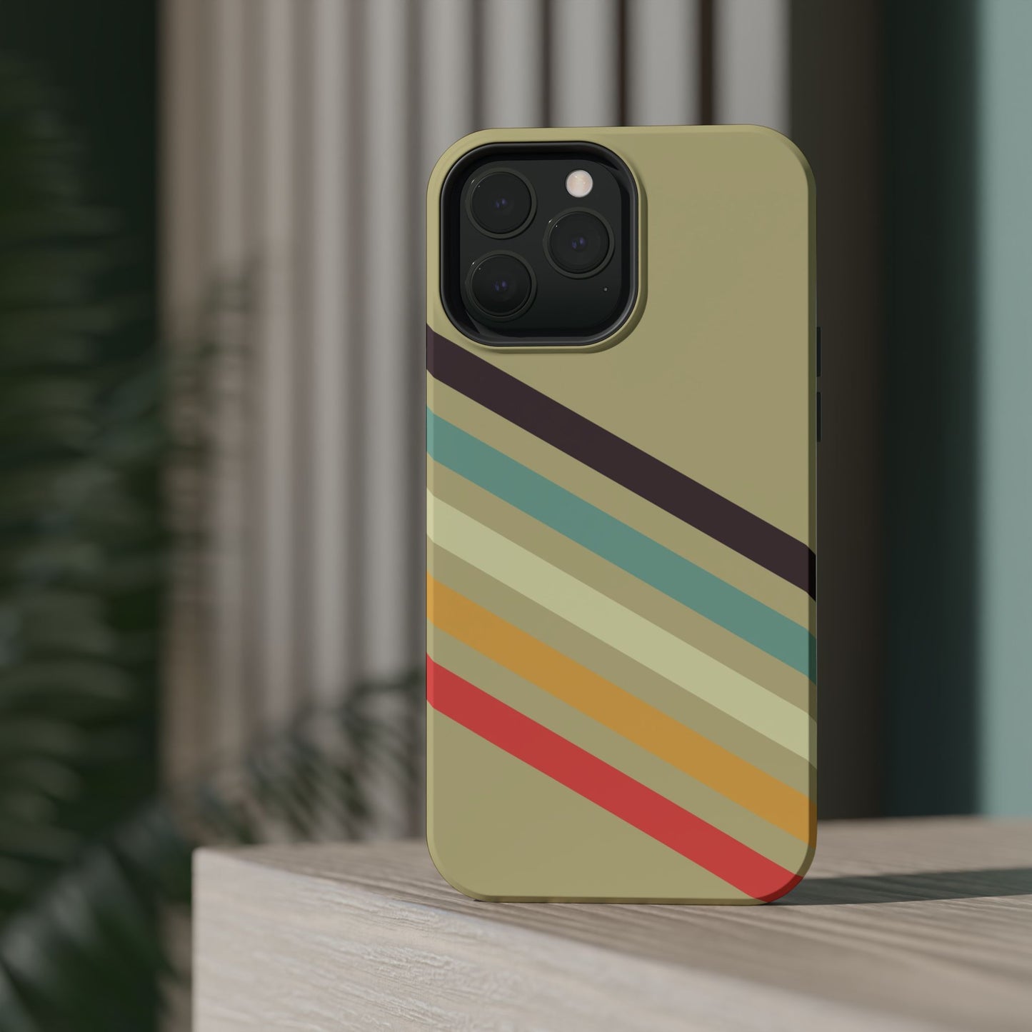 Retro Striped Case for iPhone 16, 15, 14, 13 - MagSafe Magnetic Tough Case by HitStickers