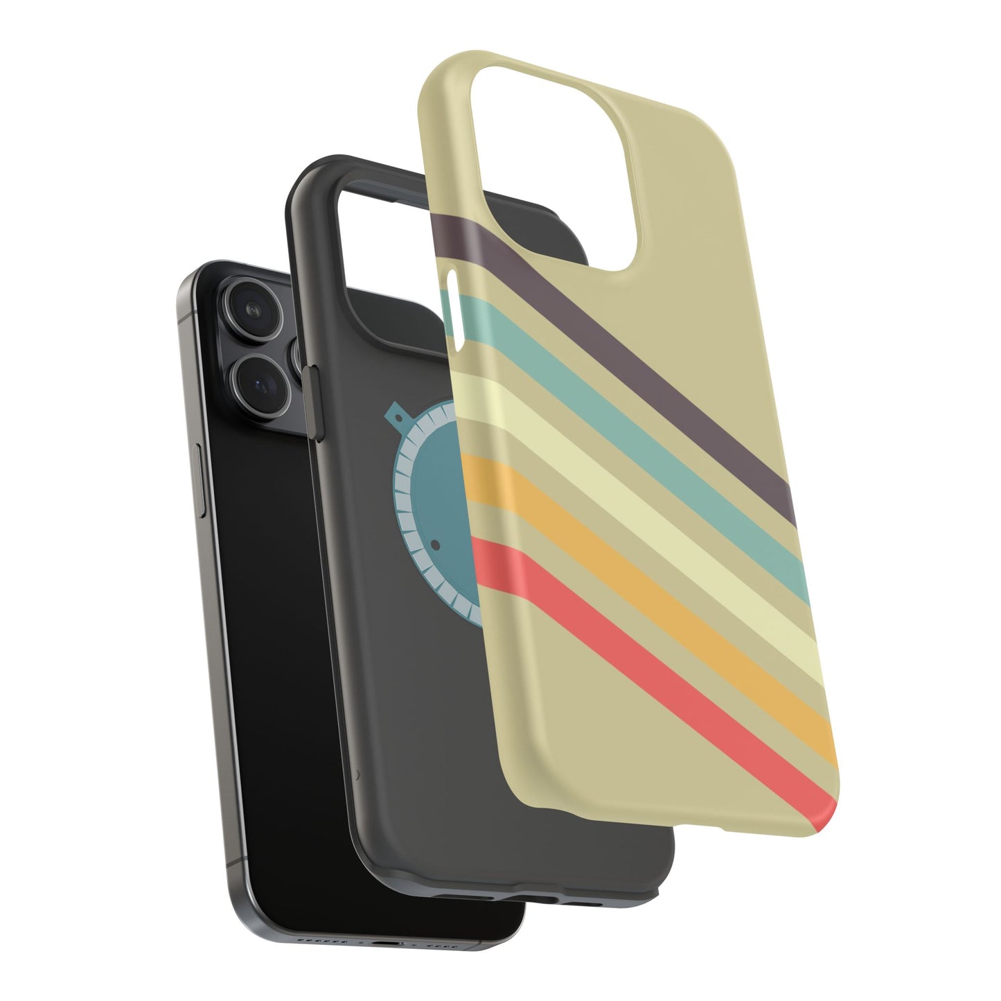 Retro Striped Case for iPhone 16, 15, 14, 13 - MagSafe Magnetic Tough Case by HitStickers
