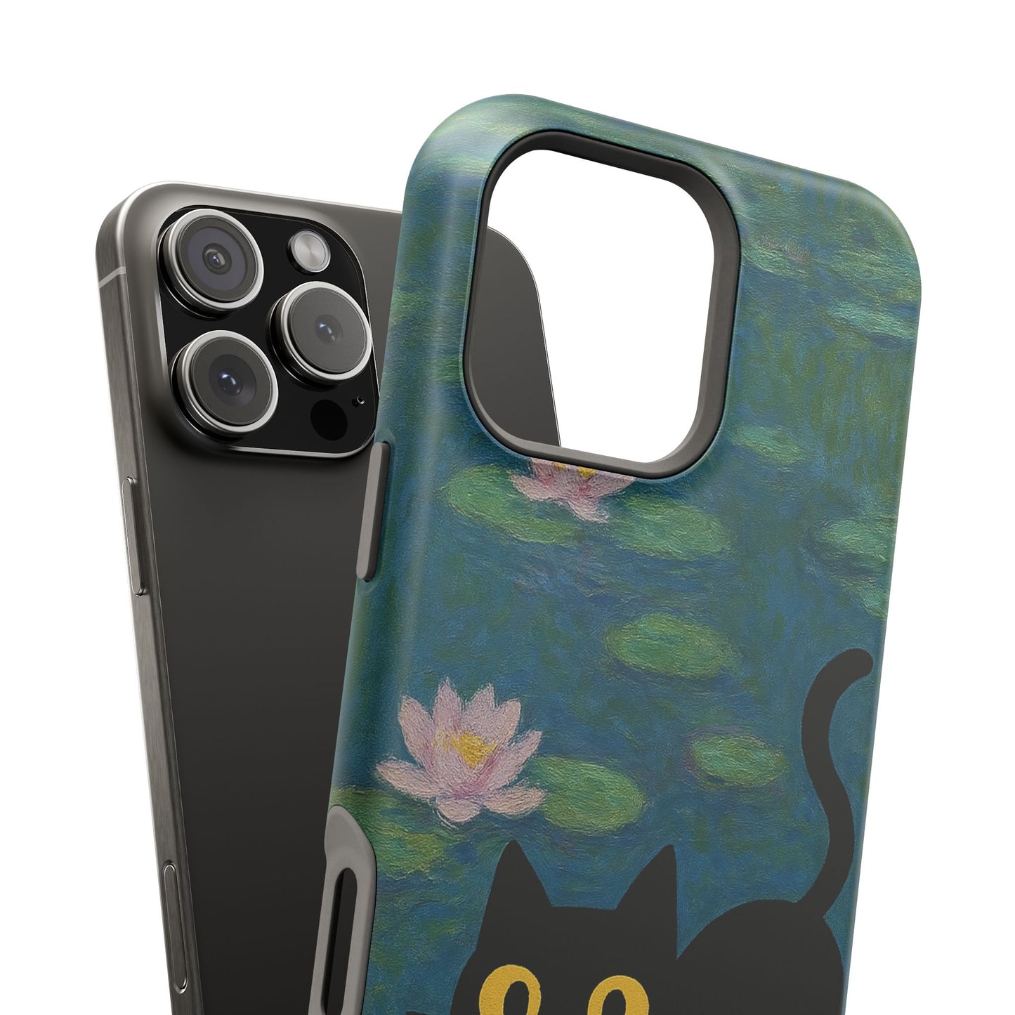 Water Lily Cat – Monet Inspired – iPhone 16, 15, 14, 13 – MagSafe Magnetic Tough Case by HitStickers