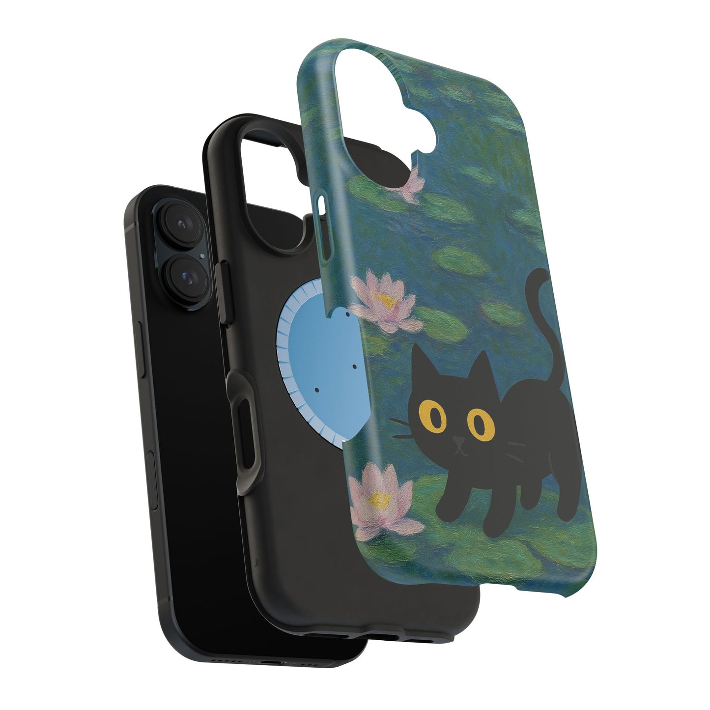 Water Lily Cat – Monet Inspired – iPhone 16, 15, 14, 13 – MagSafe Magnetic Tough Case by HitStickers