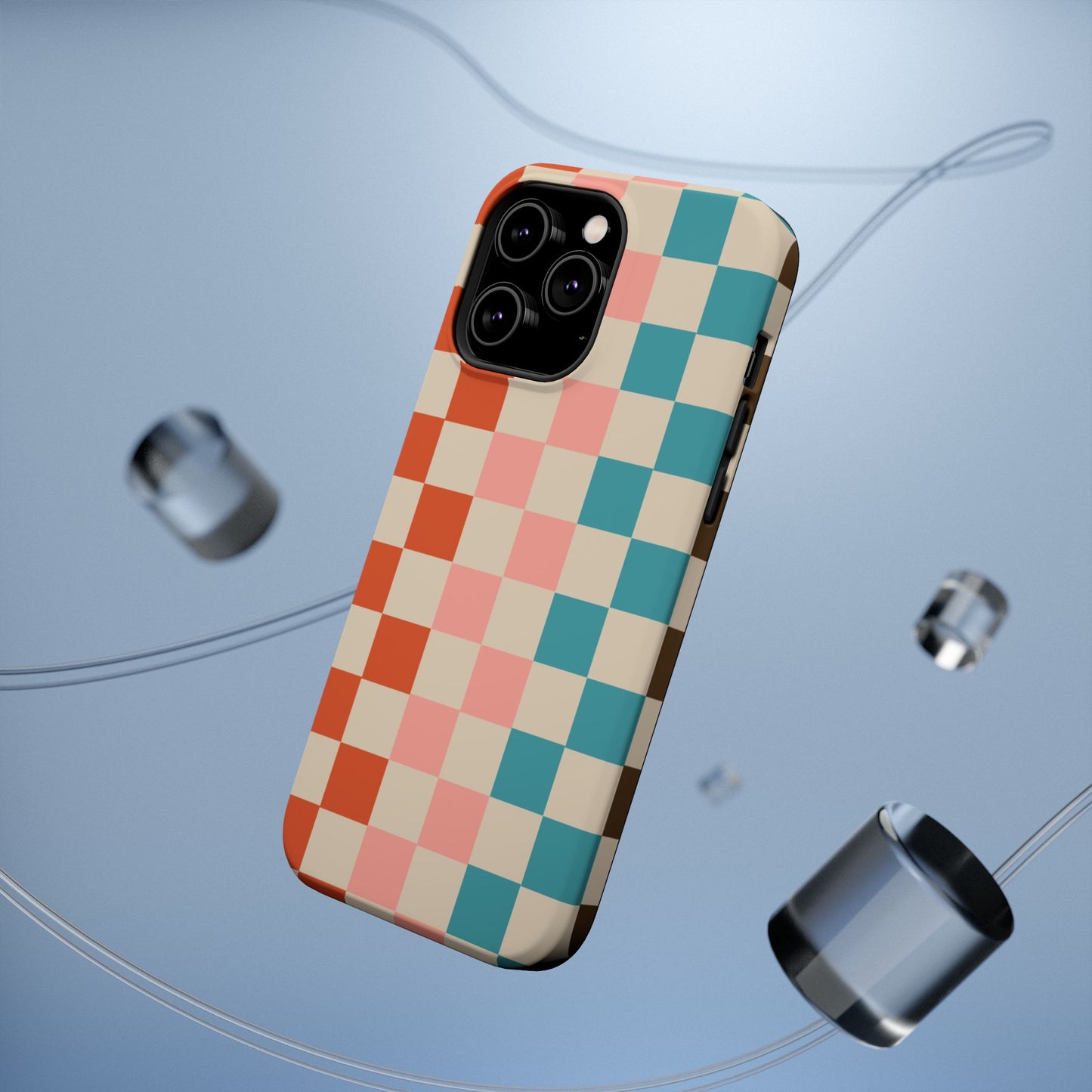 Retro Check Pop – iPhone 16, 15, 14, 13 – MagSafe Magnetic Tough Case by HitStickers