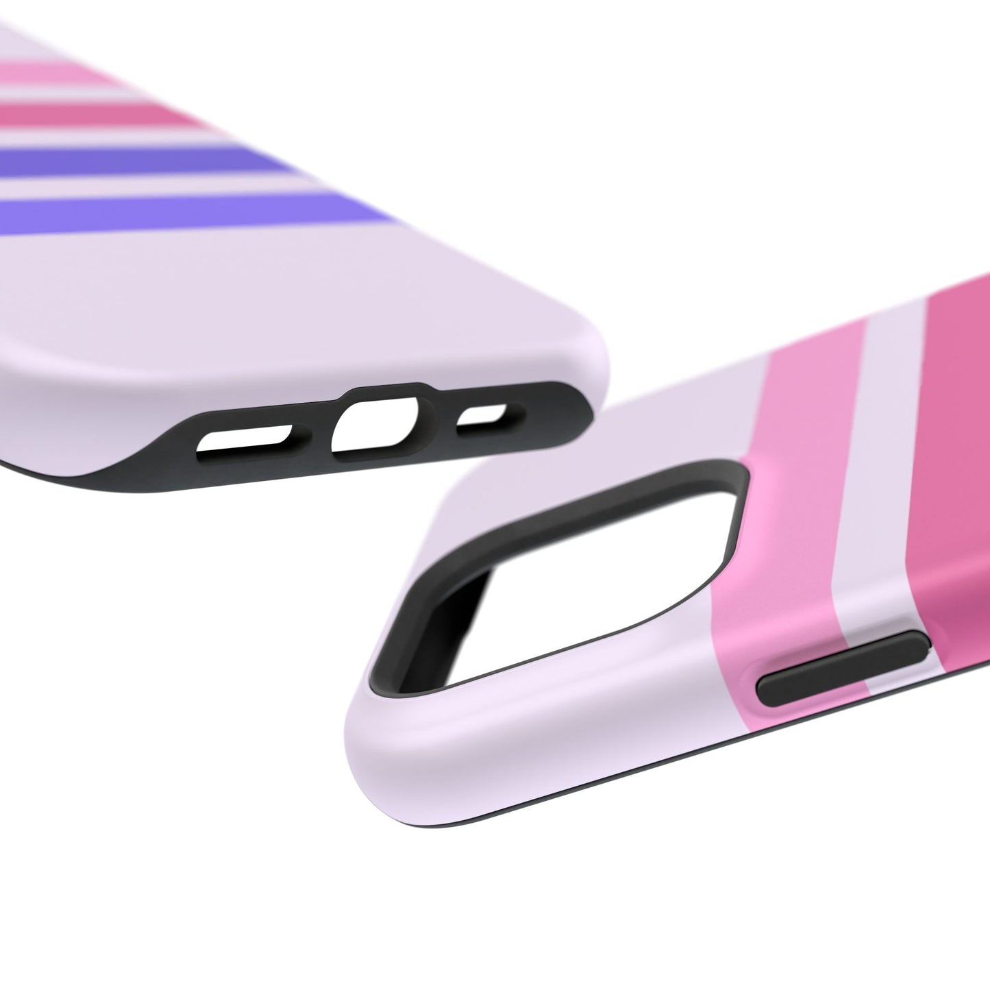 Lavender Love Striped – iPhone 16, 15, 14, 13 – MagSafe Magnetic Tough Case by HitStickers