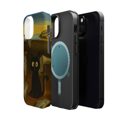 The Cat of Melting Time – Dalí Inspired – iPhone 16, 15, 14, 13 – MagSafe Magnetic Tough Case by HitStickers