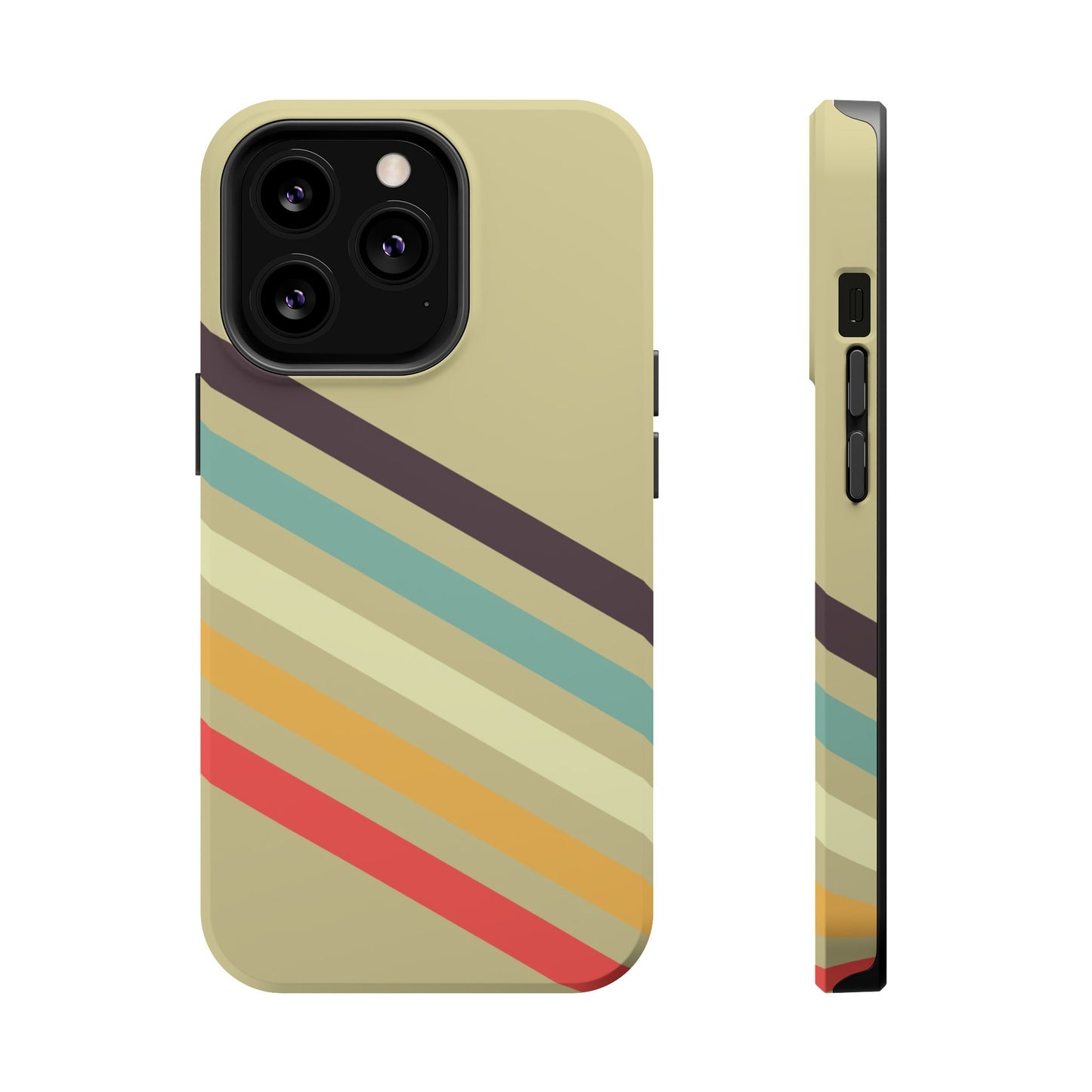 Retro Striped Case for iPhone 16, 15, 14, 13 - MagSafe Magnetic Tough Case by HitStickers