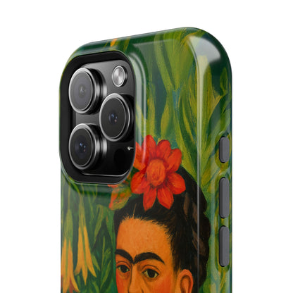 Frida & the Black Cat – Kahlo Inspired – iPhone 16, 15, 14, 13 – MagSafe Magnetic Tough Case by HitStickers