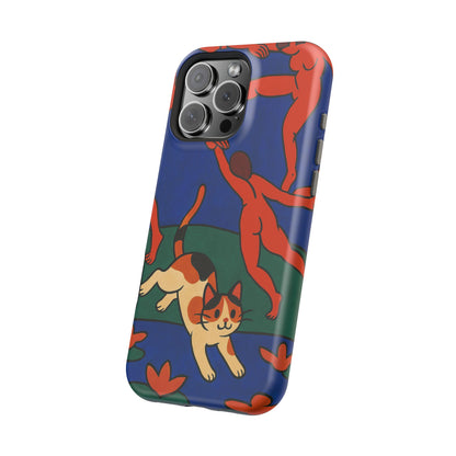 Dancing with the Cat – Matisse Inspired – iPhone 16, 15, 14, 13 – MagSafe Magnetic Tough Case by HitStickers