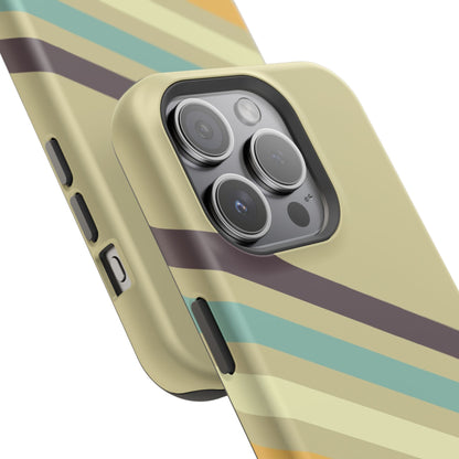 Retro Striped Case for iPhone 16, 15, 14, 13 - MagSafe Magnetic Tough Case by HitStickers