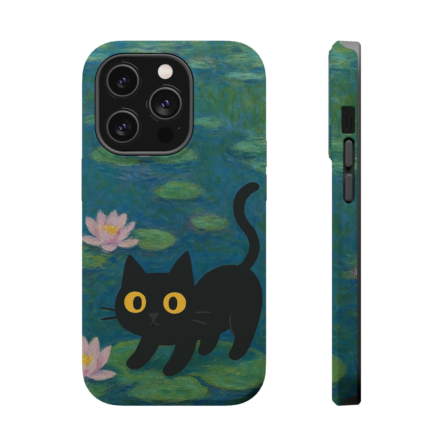 Water Lily Cat – Monet Inspired – iPhone 16, 15, 14, 13 – MagSafe Magnetic Tough Case by HitStickers