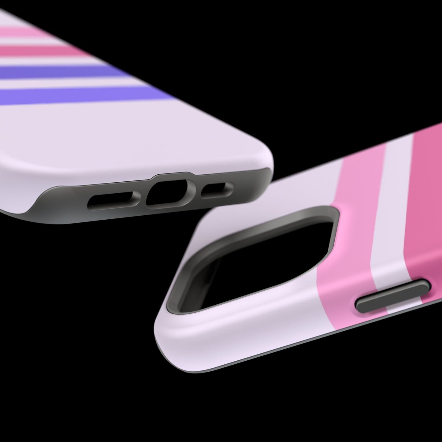 Lavender Love Striped – iPhone 16, 15, 14, 13 – MagSafe Magnetic Tough Case by HitStickers
