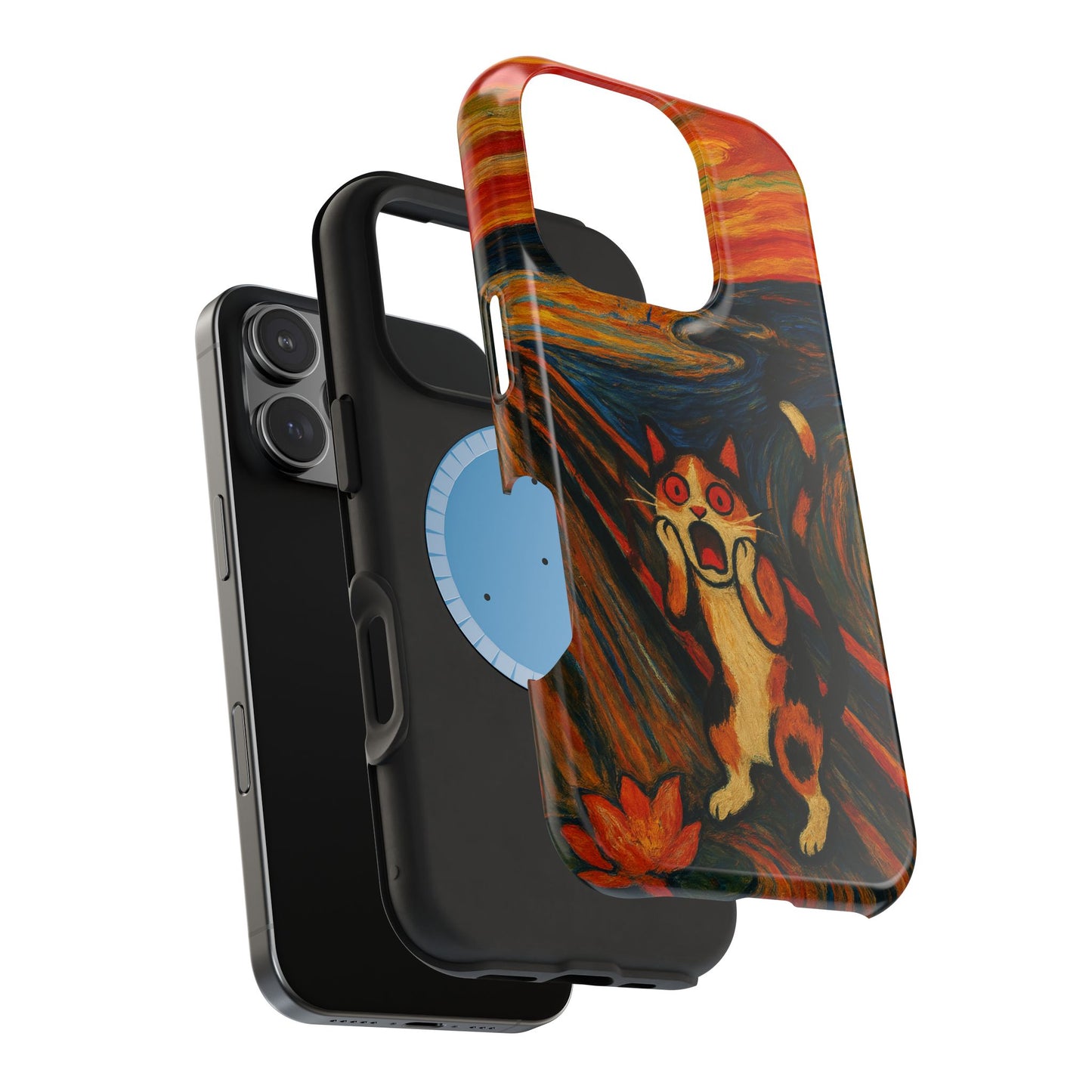 The Cat Scream – Munch Inspired – iPhone 16, 15, 14, 13 – MagSafe Magnetic Tough Case by HitStickers