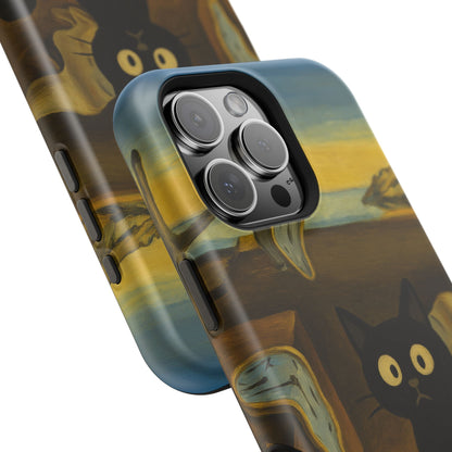 The Cat of Melting Time – Dalí Inspired – iPhone 16, 15, 14, 13 – MagSafe Magnetic Tough Case by HitStickers
