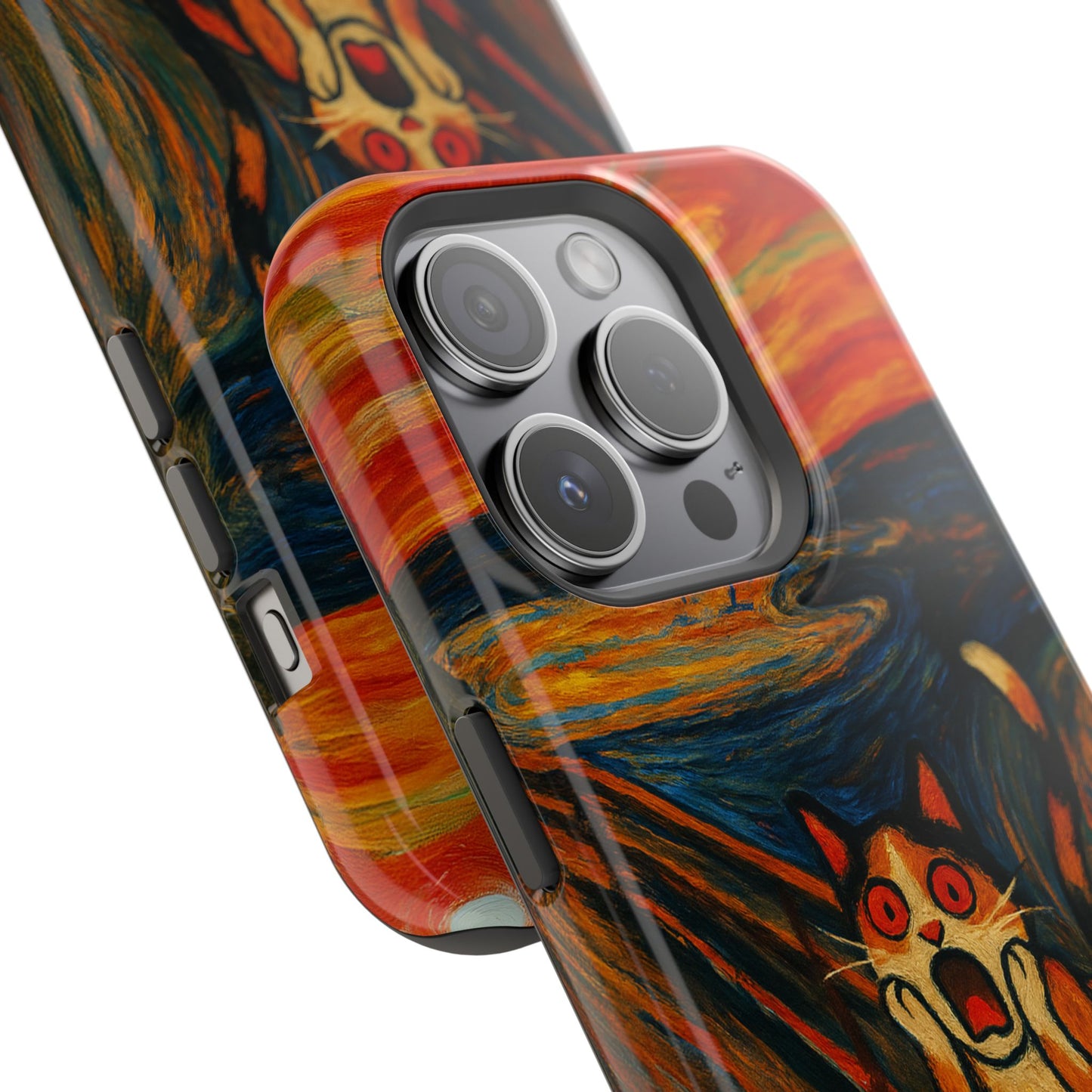 The Cat Scream – Munch Inspired – iPhone 16, 15, 14, 13 – MagSafe Magnetic Tough Case by HitStickers