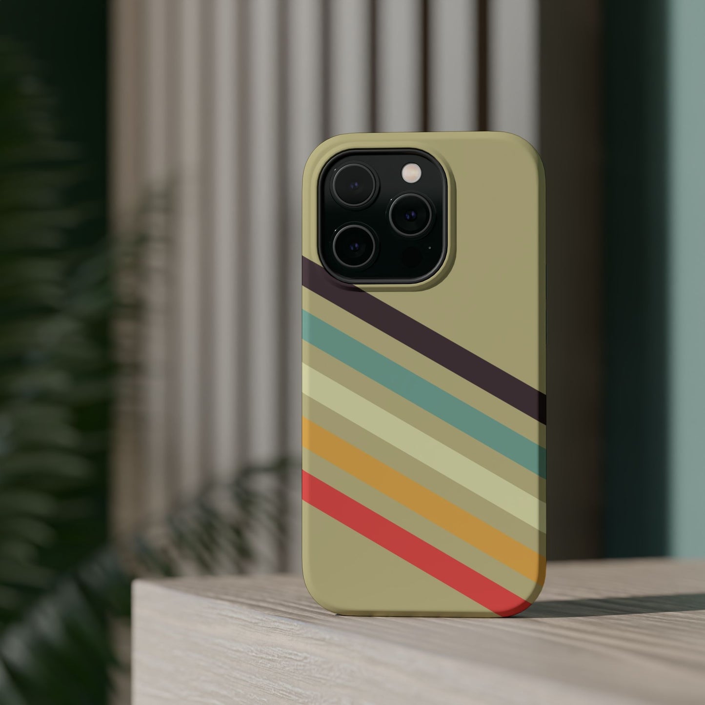 Retro Striped Case for iPhone 16, 15, 14, 13 - MagSafe Magnetic Tough Case by HitStickers