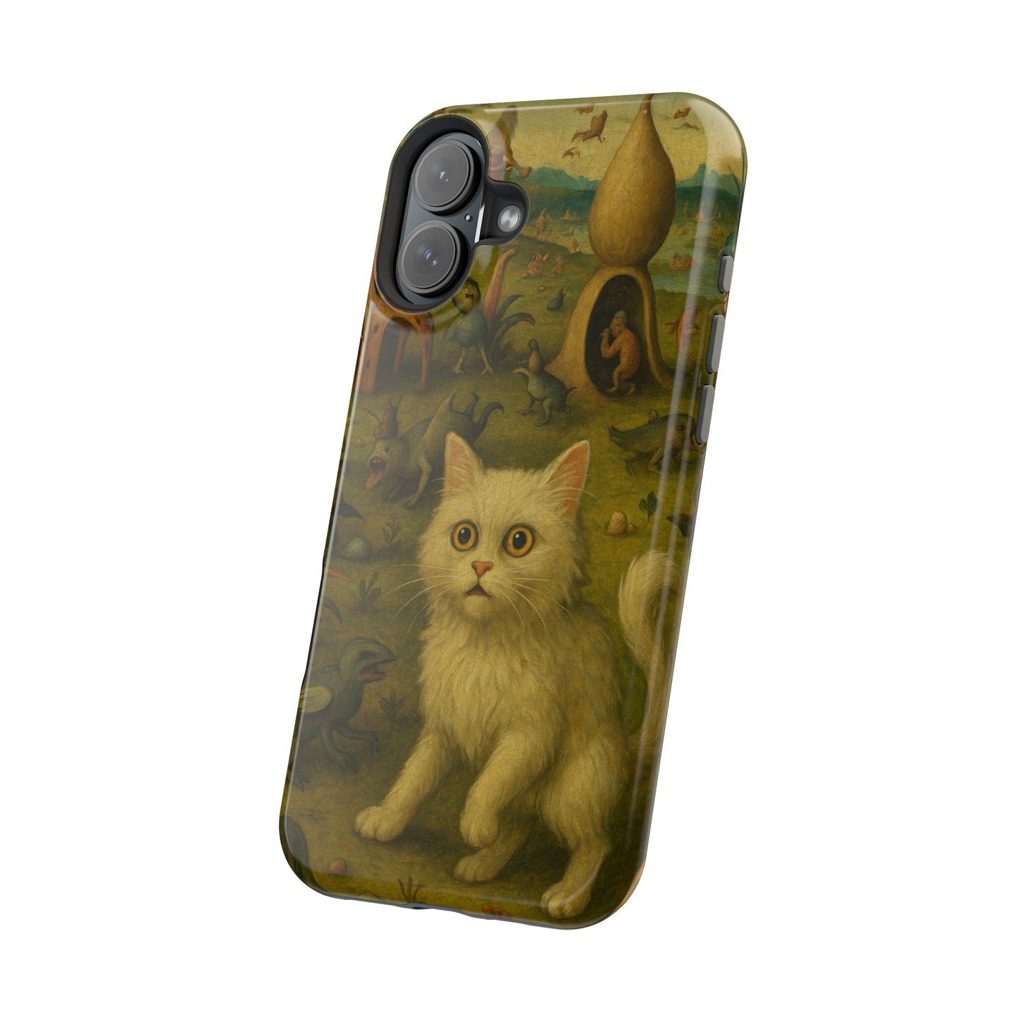 Garden of Cat Delights – Bosch Inspired – iPhone 16, 15, 14, 13 – MagSafe Magnetic Tough Case by HitStickers