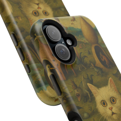 Garden of Cat Delights – Bosch Inspired – iPhone 16, 15, 14, 13 – MagSafe Magnetic Tough Case by HitStickers