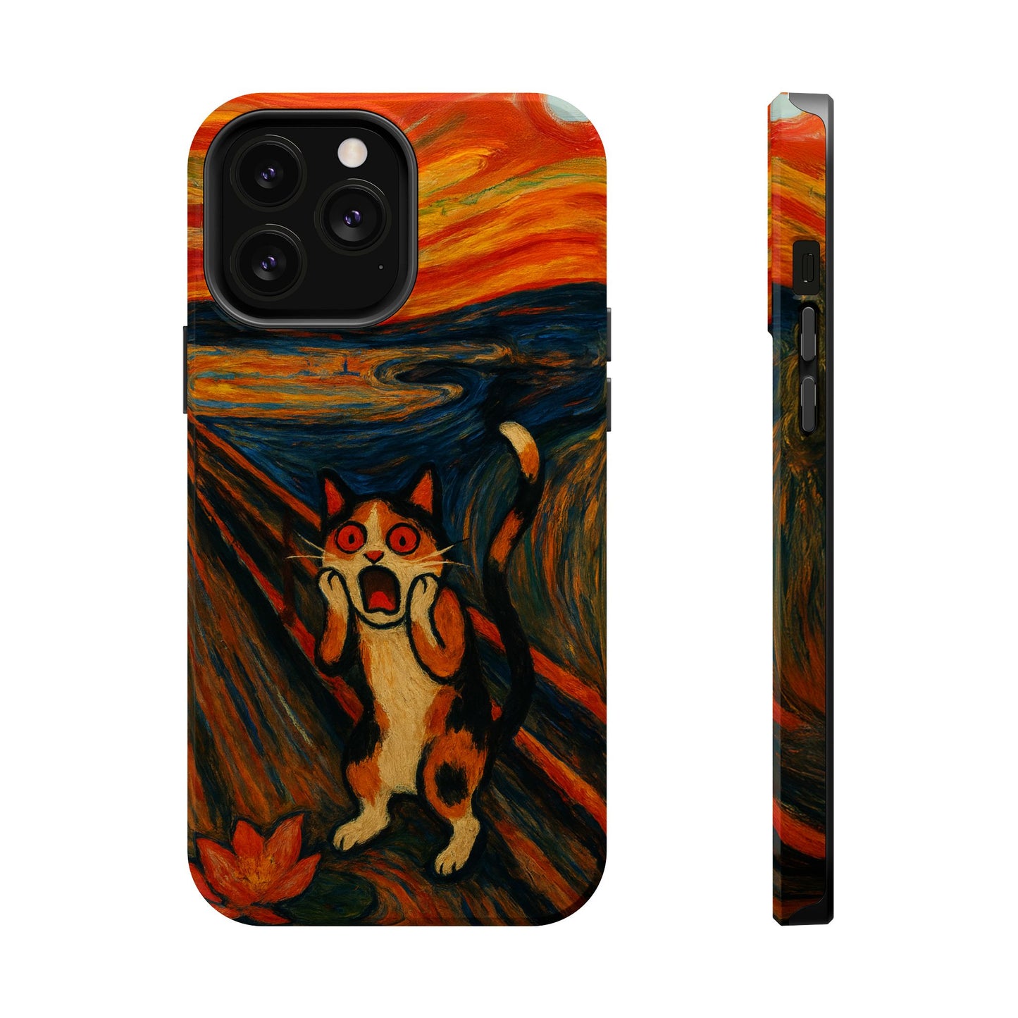 The Cat Scream – Munch Inspired – iPhone 16, 15, 14, 13 – MagSafe Magnetic Tough Case by HitStickers