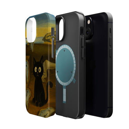 The Cat of Melting Time – Dalí Inspired – iPhone 16, 15, 14, 13 – MagSafe Magnetic Tough Case by HitStickers