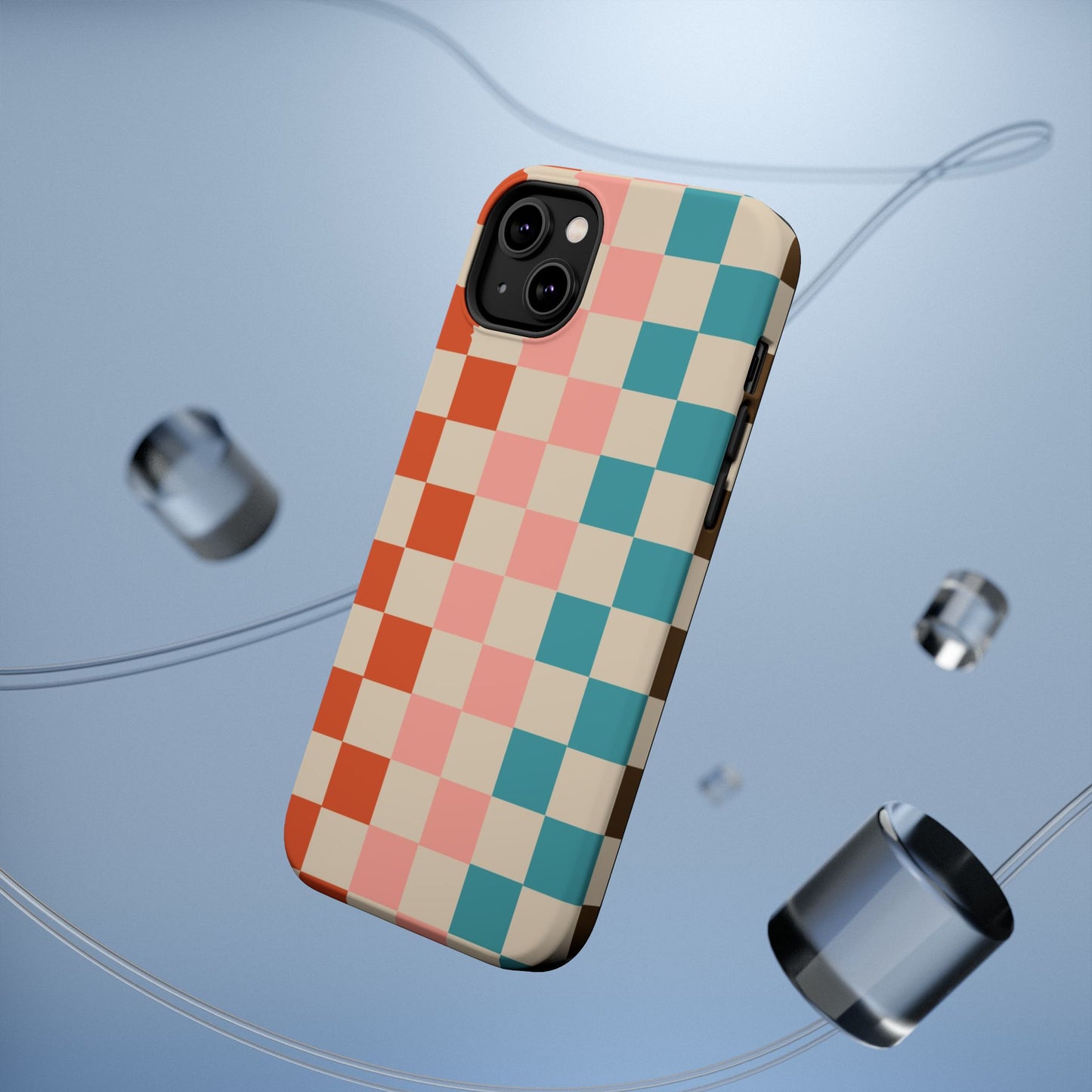 Retro Check Pop – iPhone 16, 15, 14, 13 – MagSafe Magnetic Tough Case by HitStickers