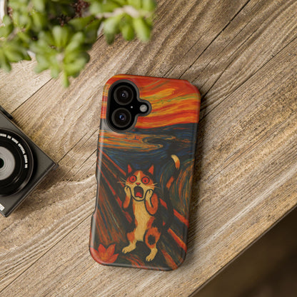 The Cat Scream – Munch Inspired – iPhone 16, 15, 14, 13 – MagSafe Magnetic Tough Case by HitStickers