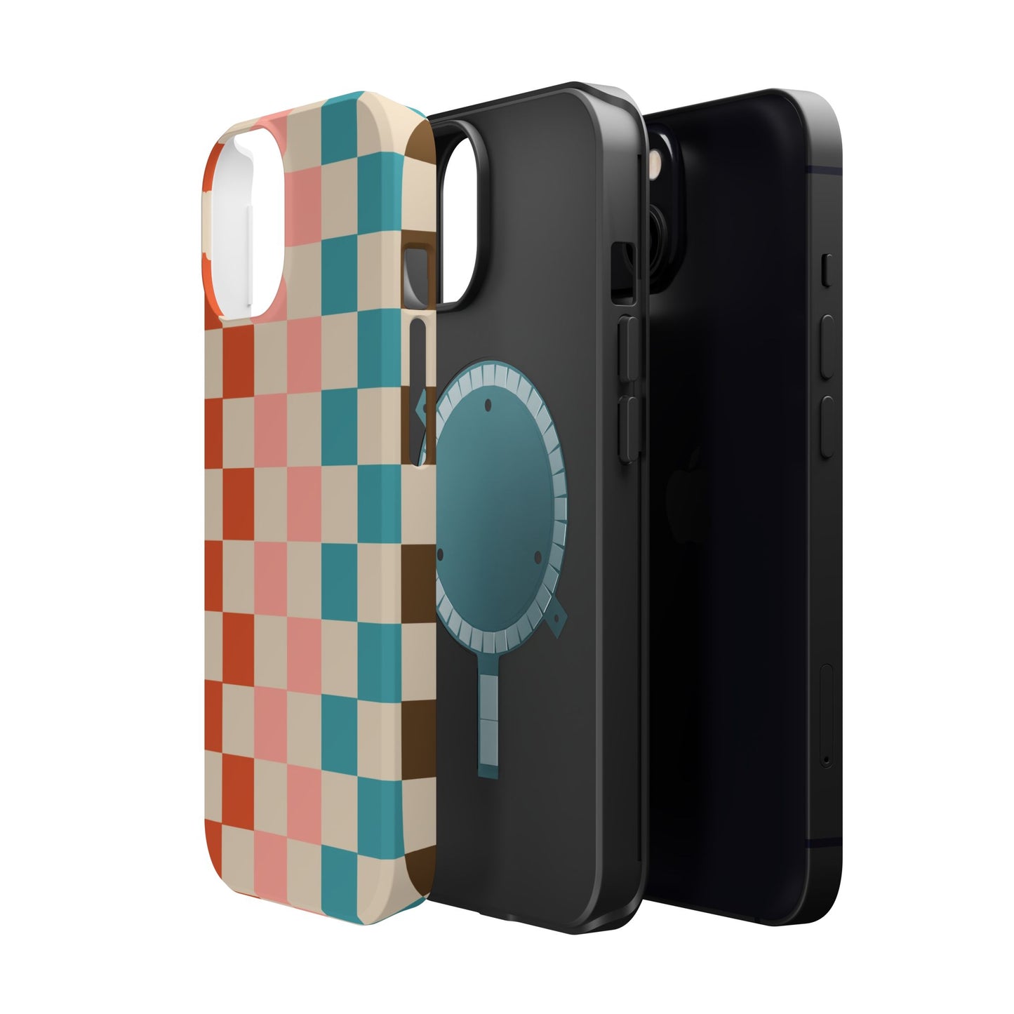 Retro Check Pop – iPhone 16, 15, 14, 13 – MagSafe Magnetic Tough Case by HitStickers