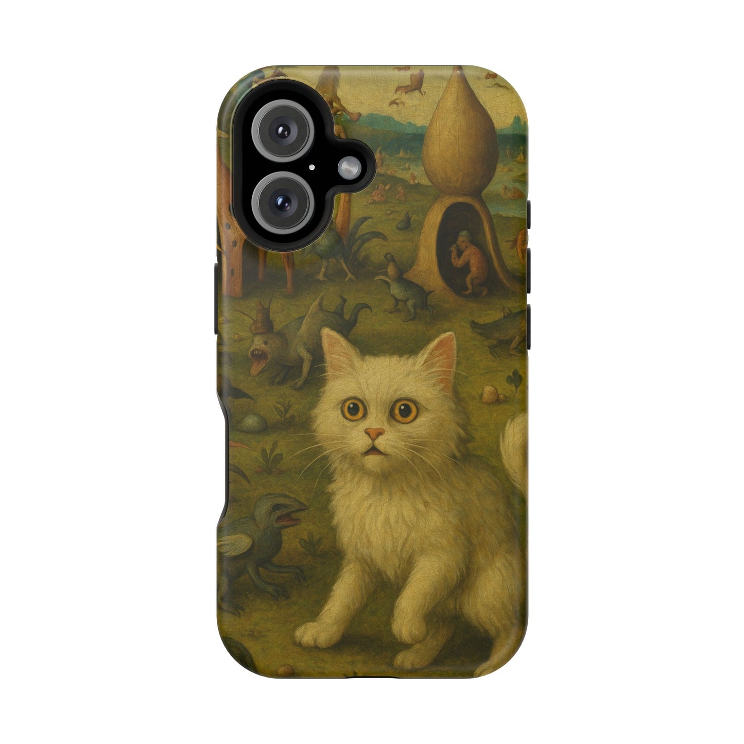 Garden of Cat Delights – Bosch Inspired – iPhone 16, 15, 14, 13 – MagSafe Magnetic Tough Case by HitStickers