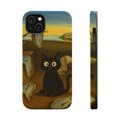 The Cat of Melting Time – Dalí Inspired – iPhone 16, 15, 14, 13 – MagSafe Magnetic Tough Case by HitStickers