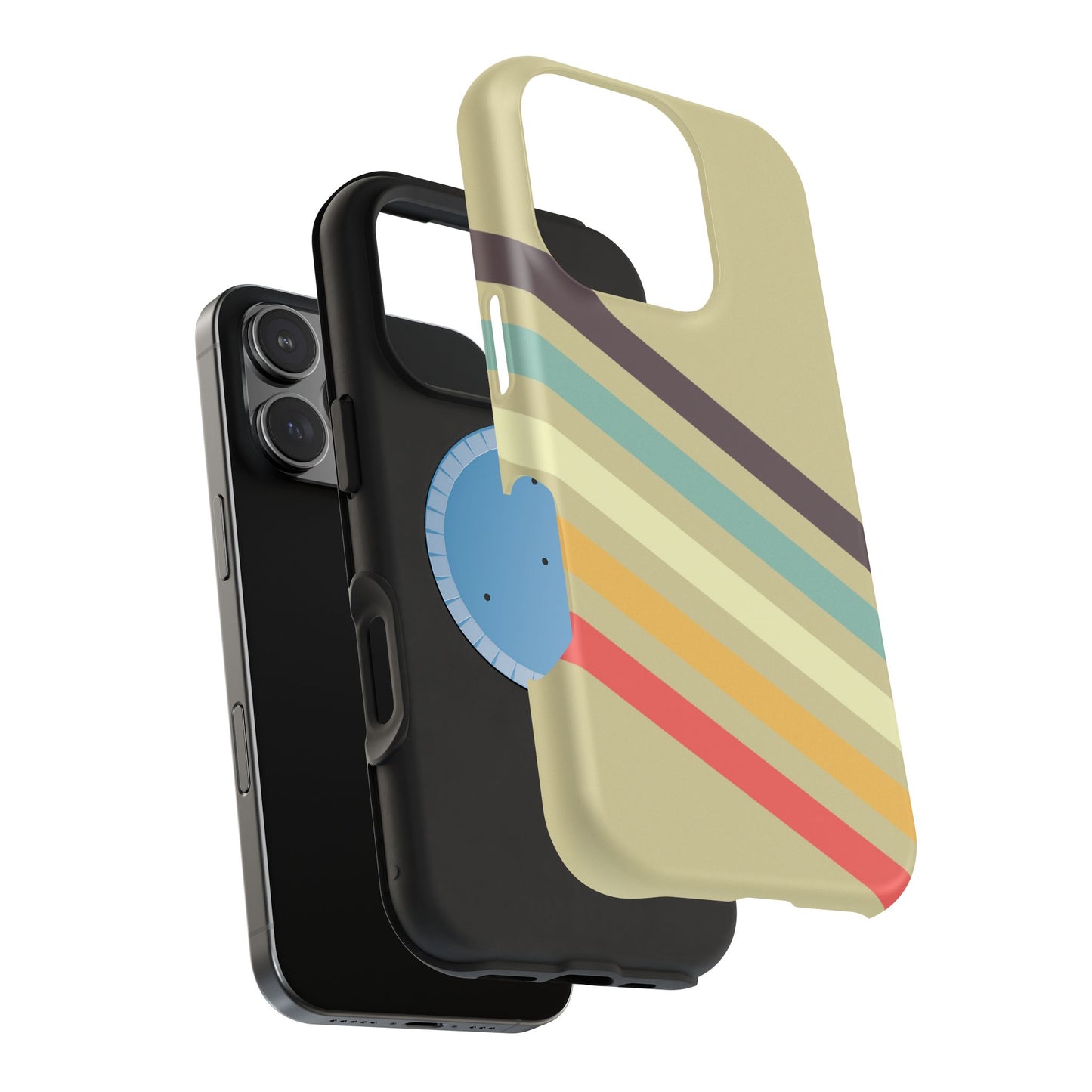 Retro Striped Case for iPhone 16, 15, 14, 13 - MagSafe Magnetic Tough Case by HitStickers