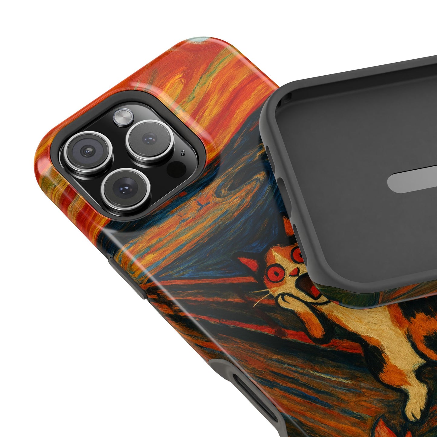 The Cat Scream – Munch Inspired – iPhone 16, 15, 14, 13 – MagSafe Magnetic Tough Case by HitStickers