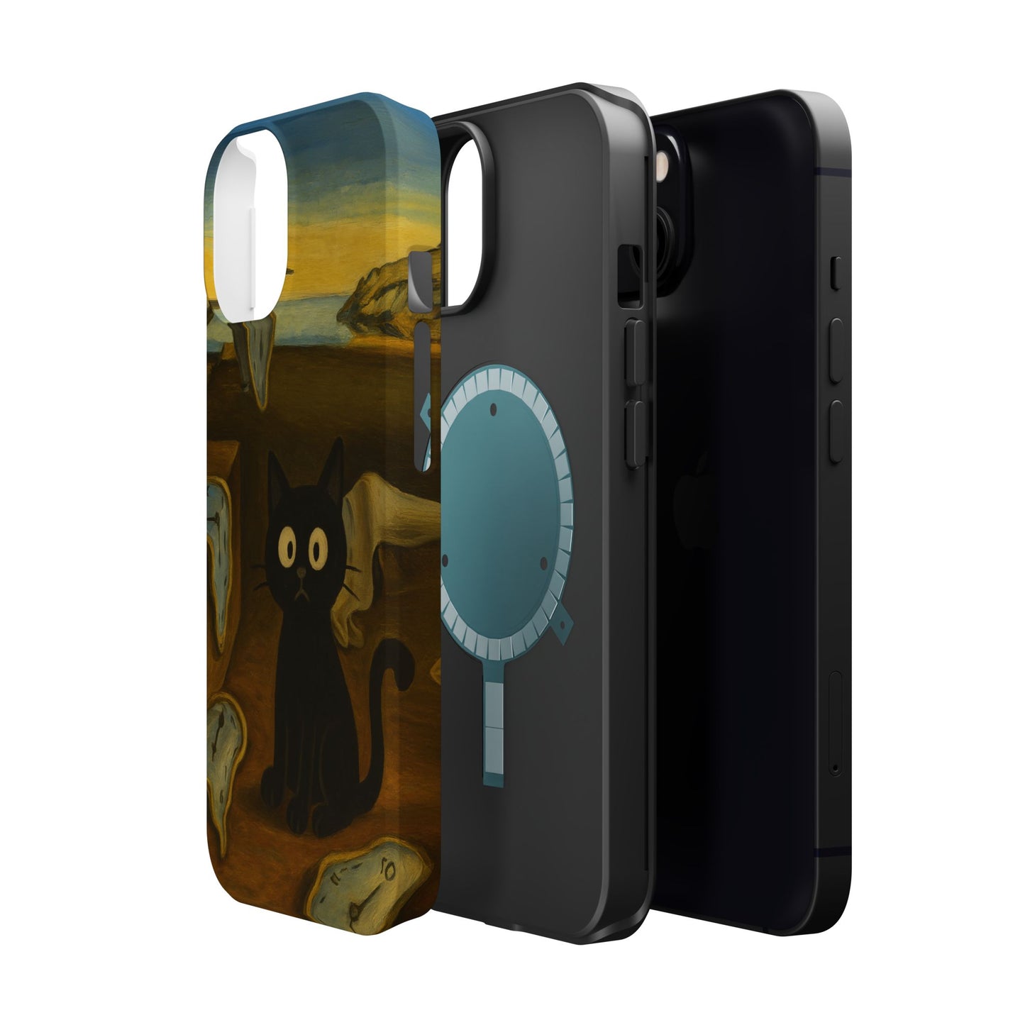 The Cat of Melting Time – Dalí Inspired – iPhone 16, 15, 14, 13 – MagSafe Magnetic Tough Case by HitStickers