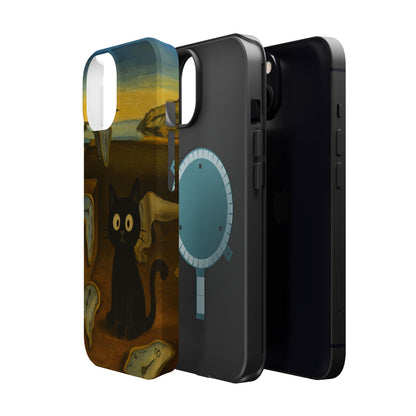 The Cat of Melting Time – Dalí Inspired – iPhone 16, 15, 14, 13 – MagSafe Magnetic Tough Case by HitStickers