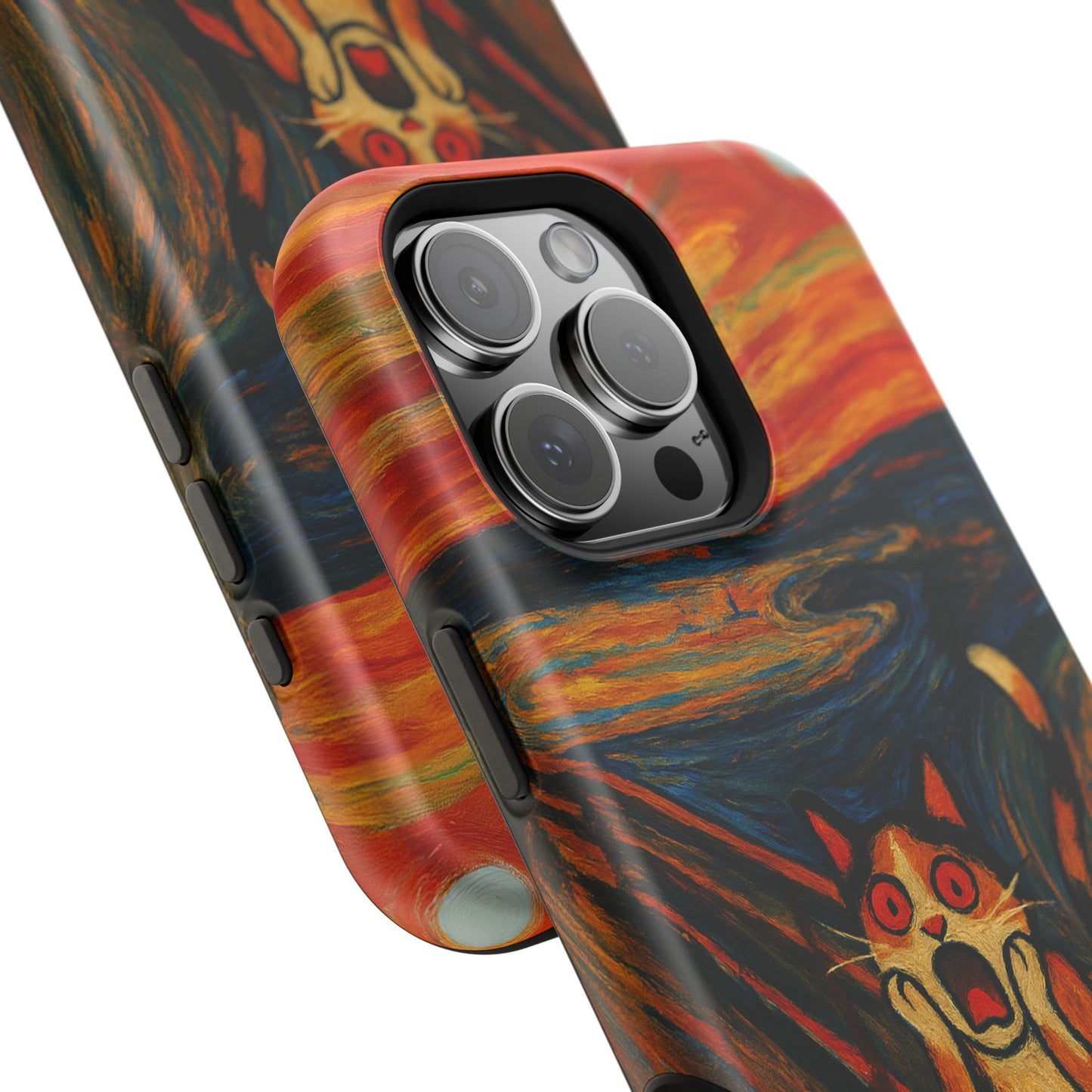 The Cat Scream – Munch Inspired – iPhone 16, 15, 14, 13 – MagSafe Magnetic Tough Case by HitStickers