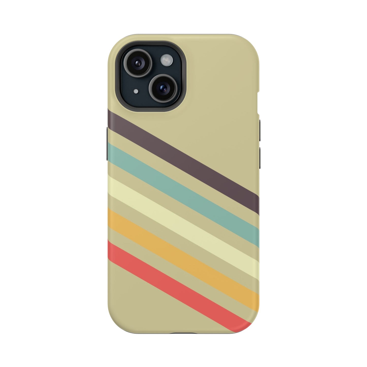 Retro Striped Case for iPhone 16, 15, 14, 13 - MagSafe Magnetic Tough Case by HitStickers