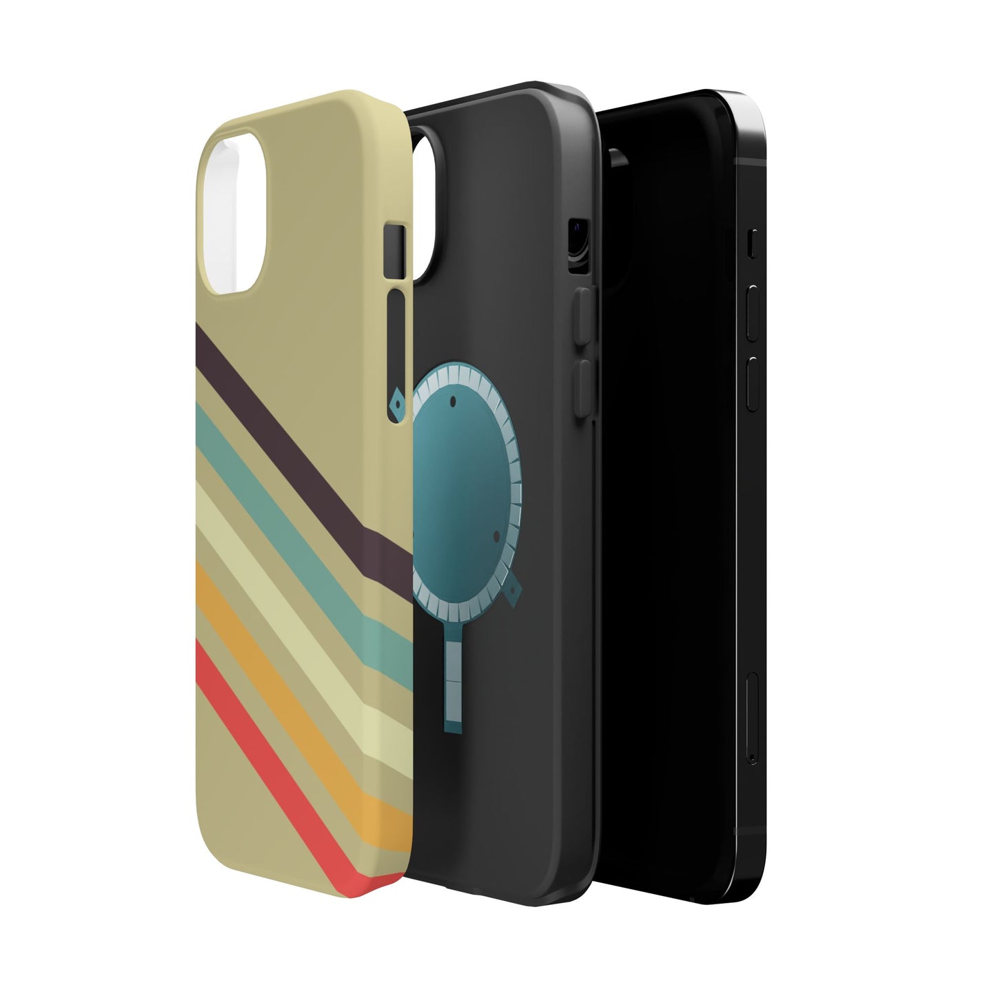 Retro Striped Case for iPhone 16, 15, 14, 13 - MagSafe Magnetic Tough Case by HitStickers