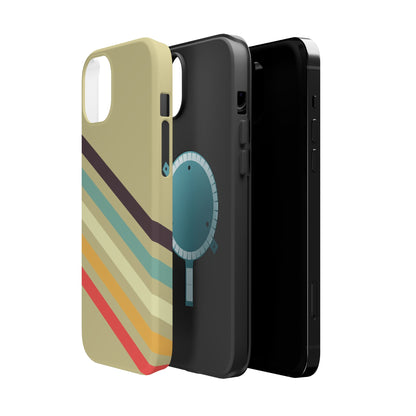 Retro Striped Case for iPhone 16, 15, 14, 13 - MagSafe Magnetic Tough Case by HitStickers