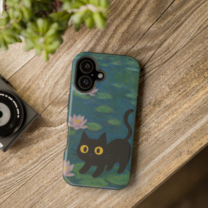 Water Lily Cat – Monet Inspired – iPhone 16, 15, 14, 13 – MagSafe Magnetic Tough Case by HitStickers