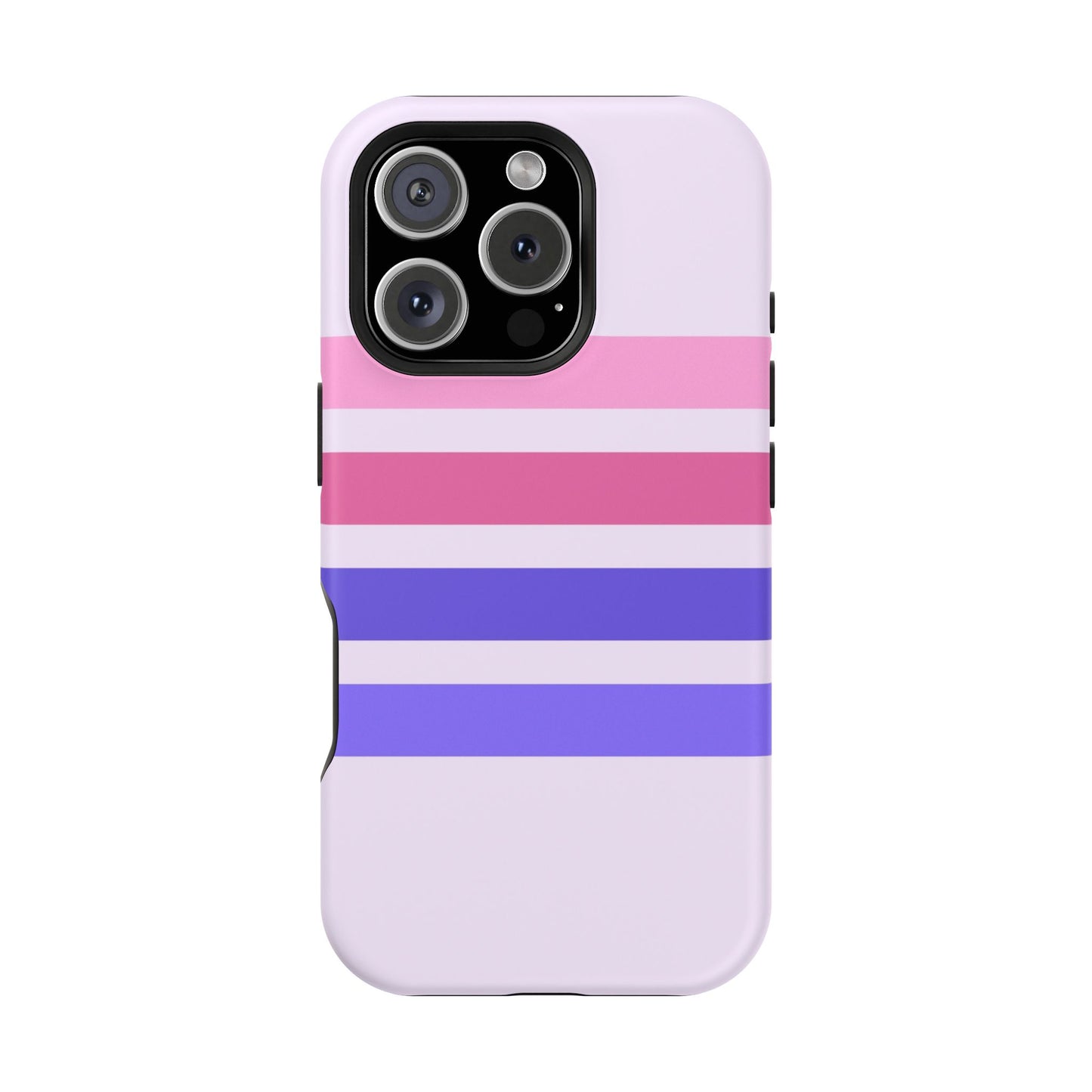 Lavender Love Striped – iPhone 16, 15, 14, 13 – MagSafe Magnetic Tough Case by HitStickers