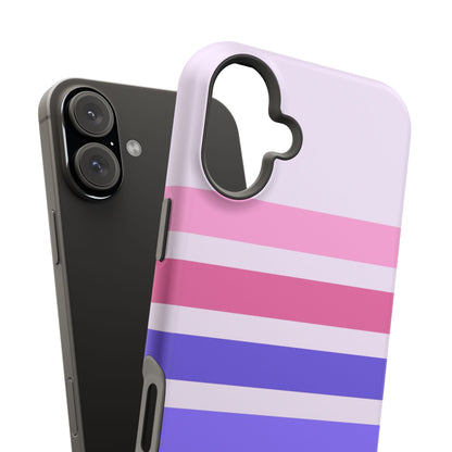 Lavender Love Striped – iPhone 16, 15, 14, 13 – MagSafe Magnetic Tough Case by HitStickers
