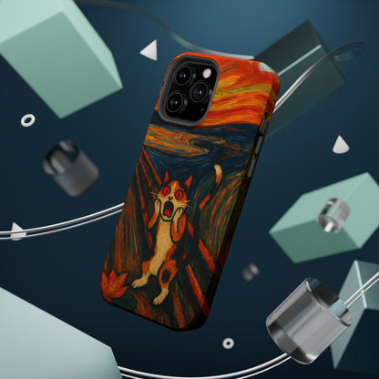 The Cat Scream – Munch Inspired – iPhone 16, 15, 14, 13 – MagSafe Magnetic Tough Case by HitStickers