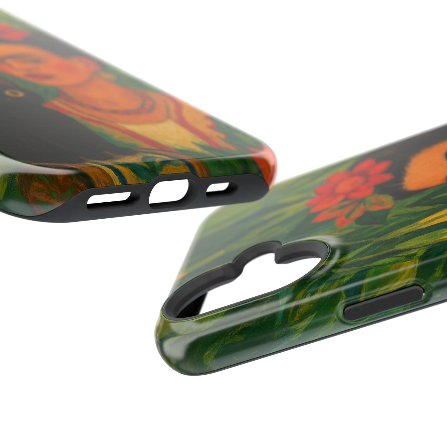 Frida & the Black Cat – Kahlo Inspired – iPhone 16, 15, 14, 13 – MagSafe Magnetic Tough Case by HitStickers