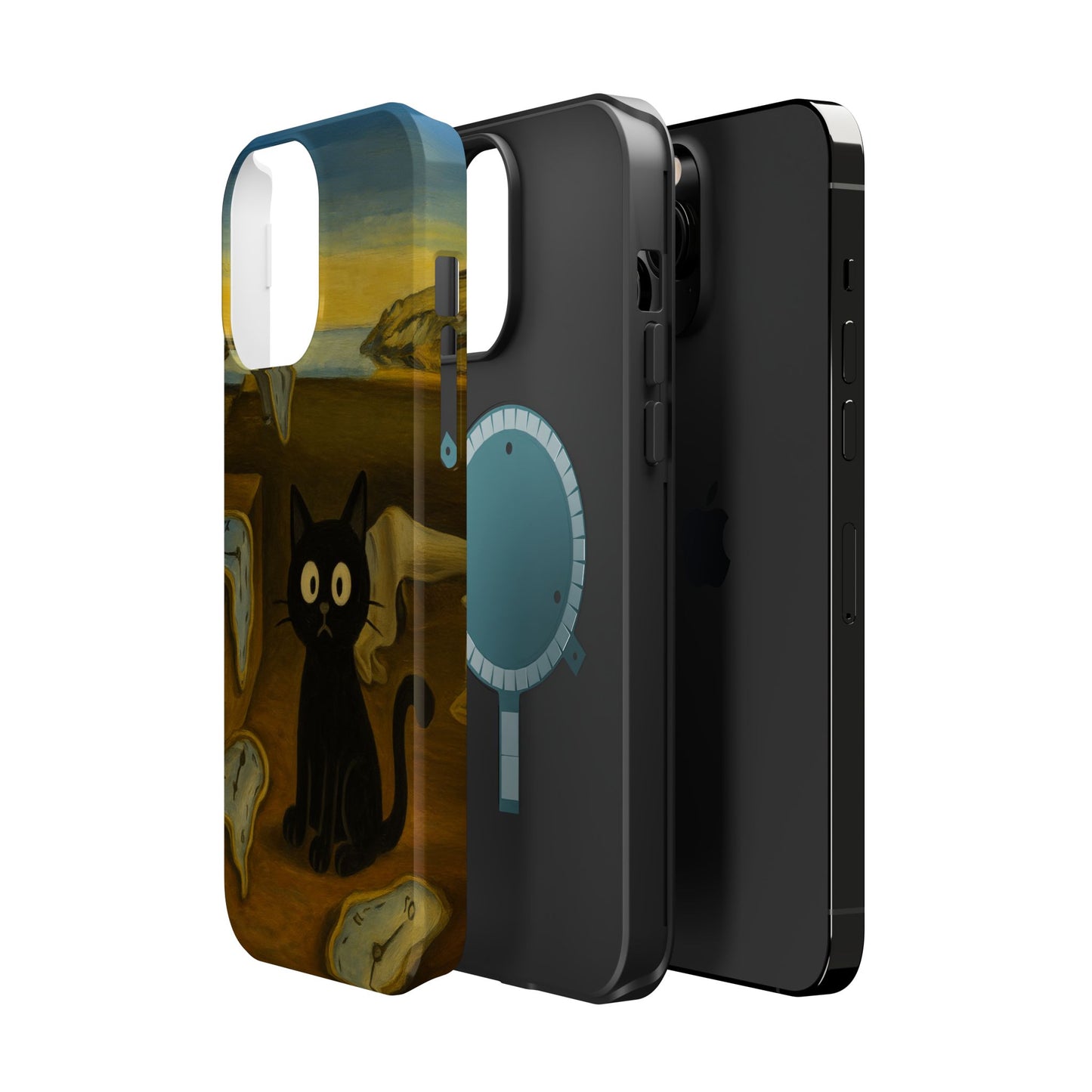 The Cat of Melting Time – Dalí Inspired – iPhone 16, 15, 14, 13 – MagSafe Magnetic Tough Case by HitStickers