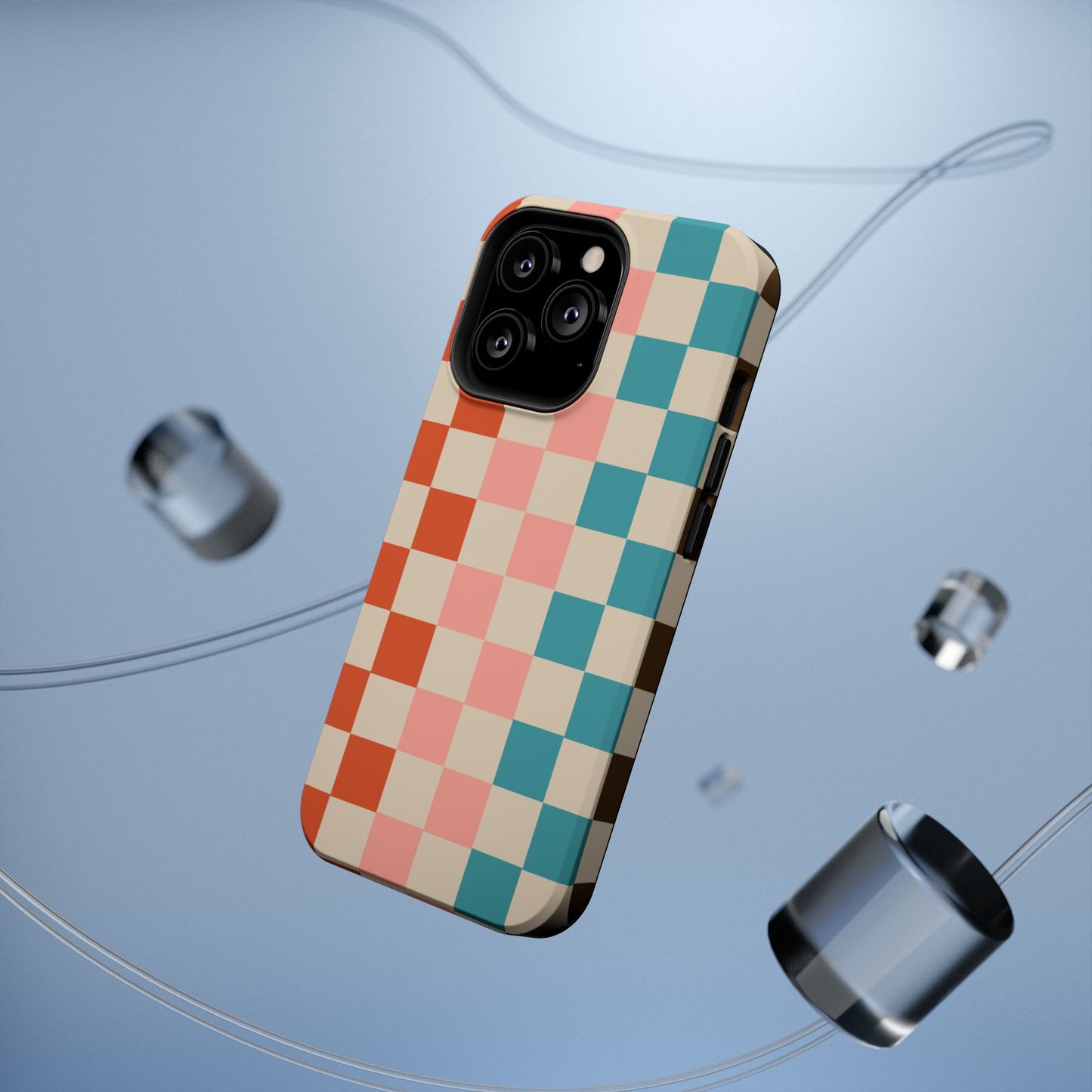 Retro Check Pop – iPhone 16, 15, 14, 13 – MagSafe Magnetic Tough Case by HitStickers
