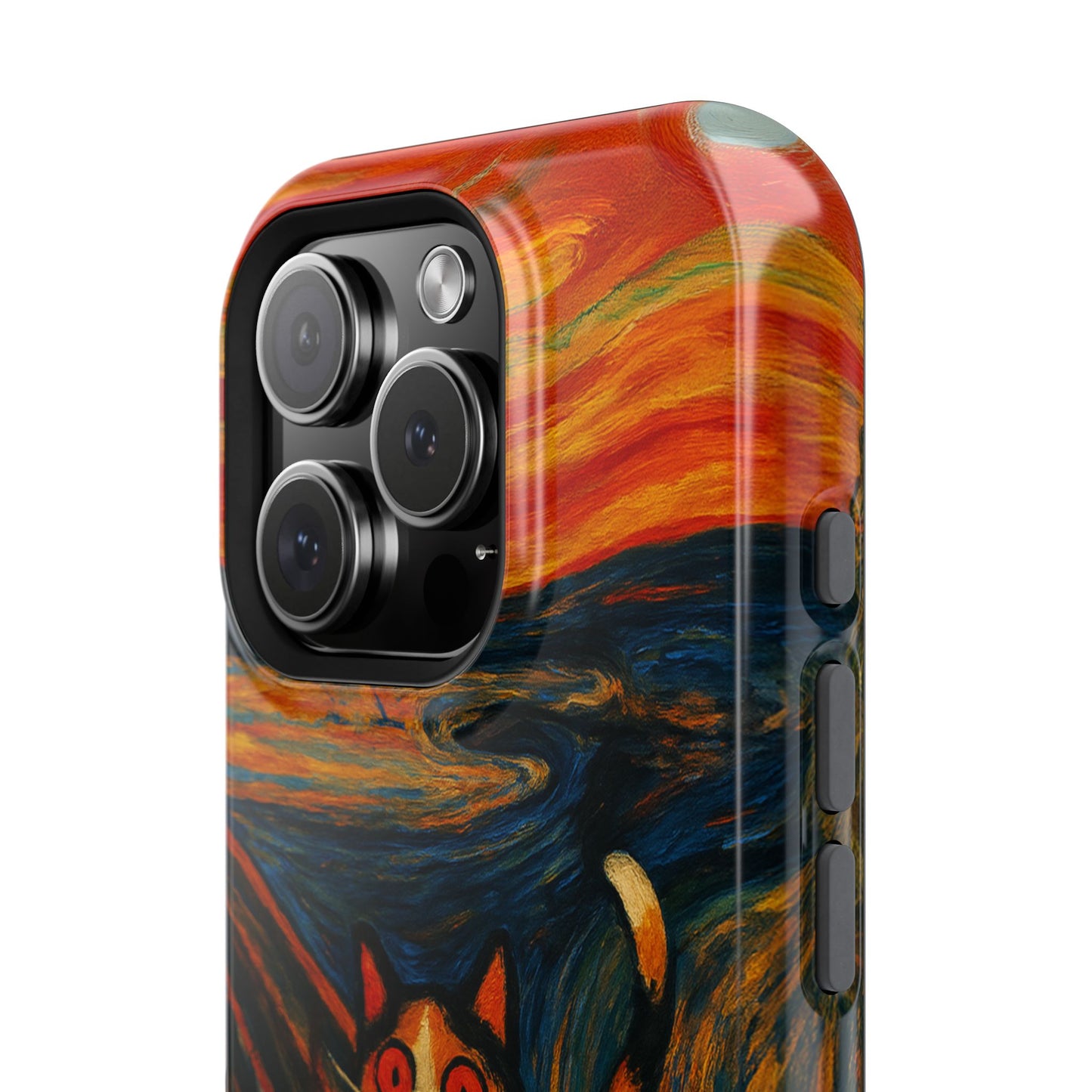 The Cat Scream – Munch Inspired – iPhone 16, 15, 14, 13 – MagSafe Magnetic Tough Case by HitStickers