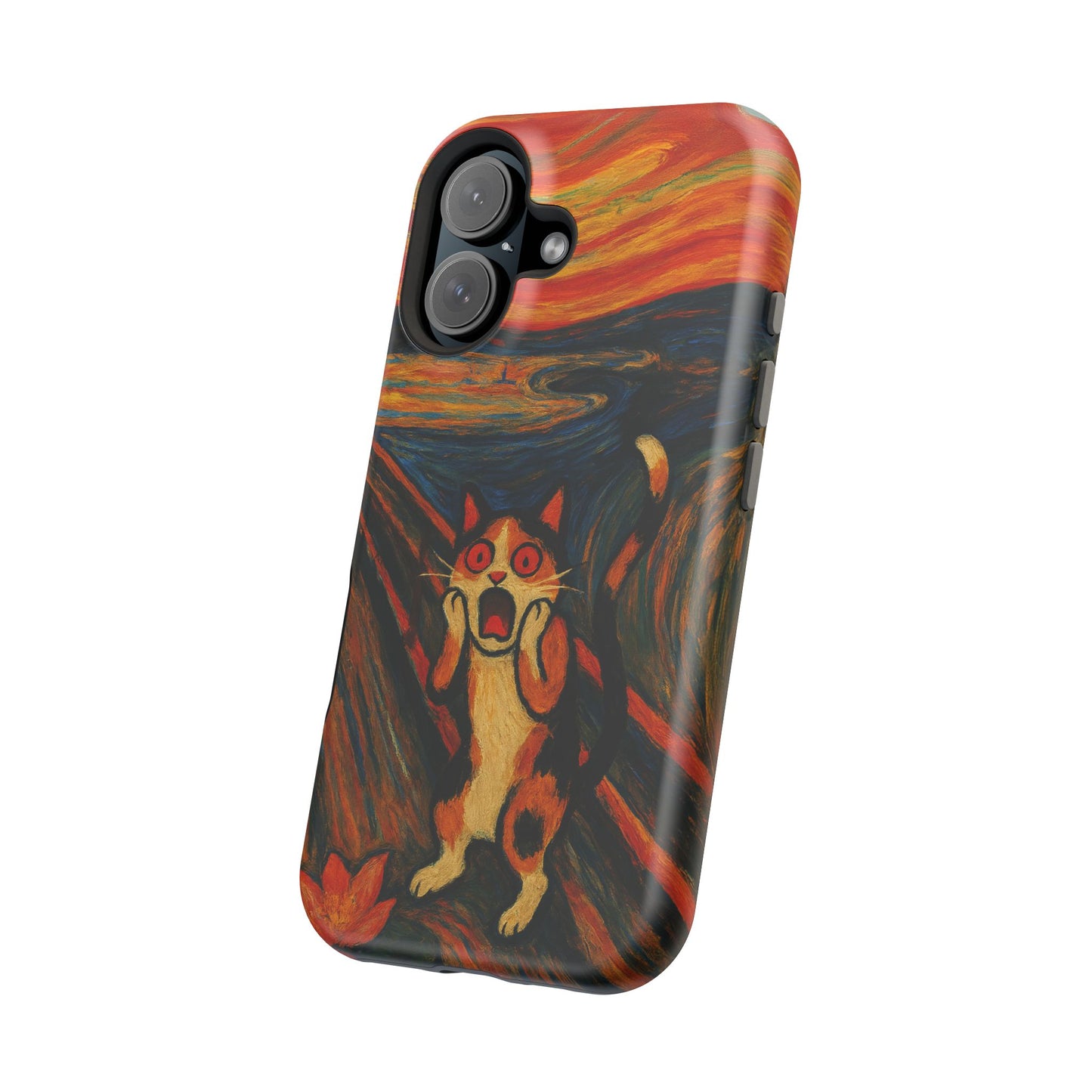 The Cat Scream – Munch Inspired – iPhone 16, 15, 14, 13 – MagSafe Magnetic Tough Case by HitStickers