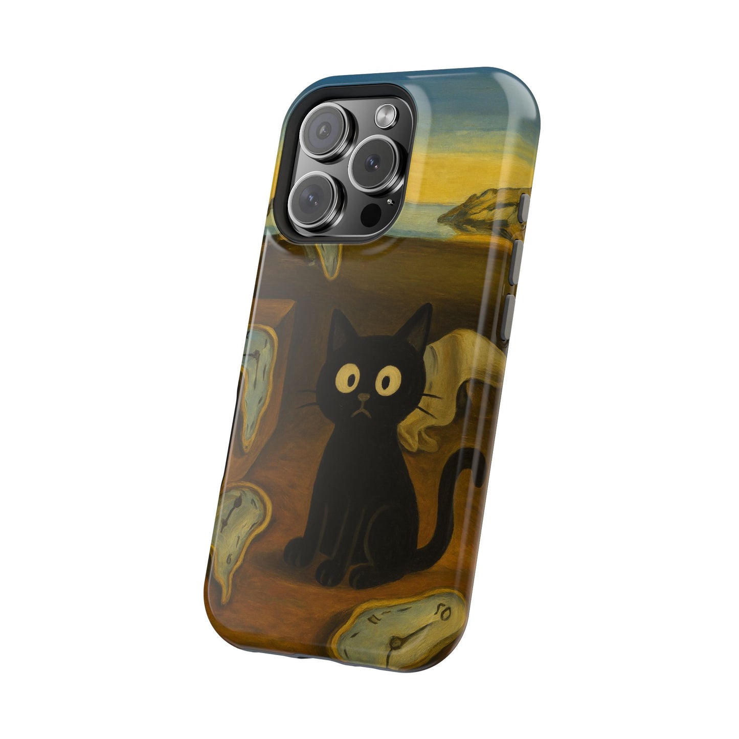 The Cat of Melting Time – Dalí Inspired – iPhone 16, 15, 14, 13 – MagSafe Magnetic Tough Case by HitStickers