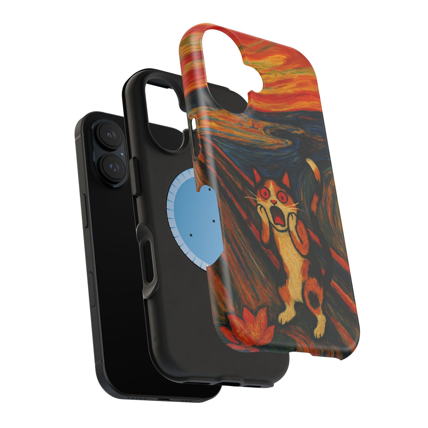 The Cat Scream – Munch Inspired – iPhone 16, 15, 14, 13 – MagSafe Magnetic Tough Case by HitStickers