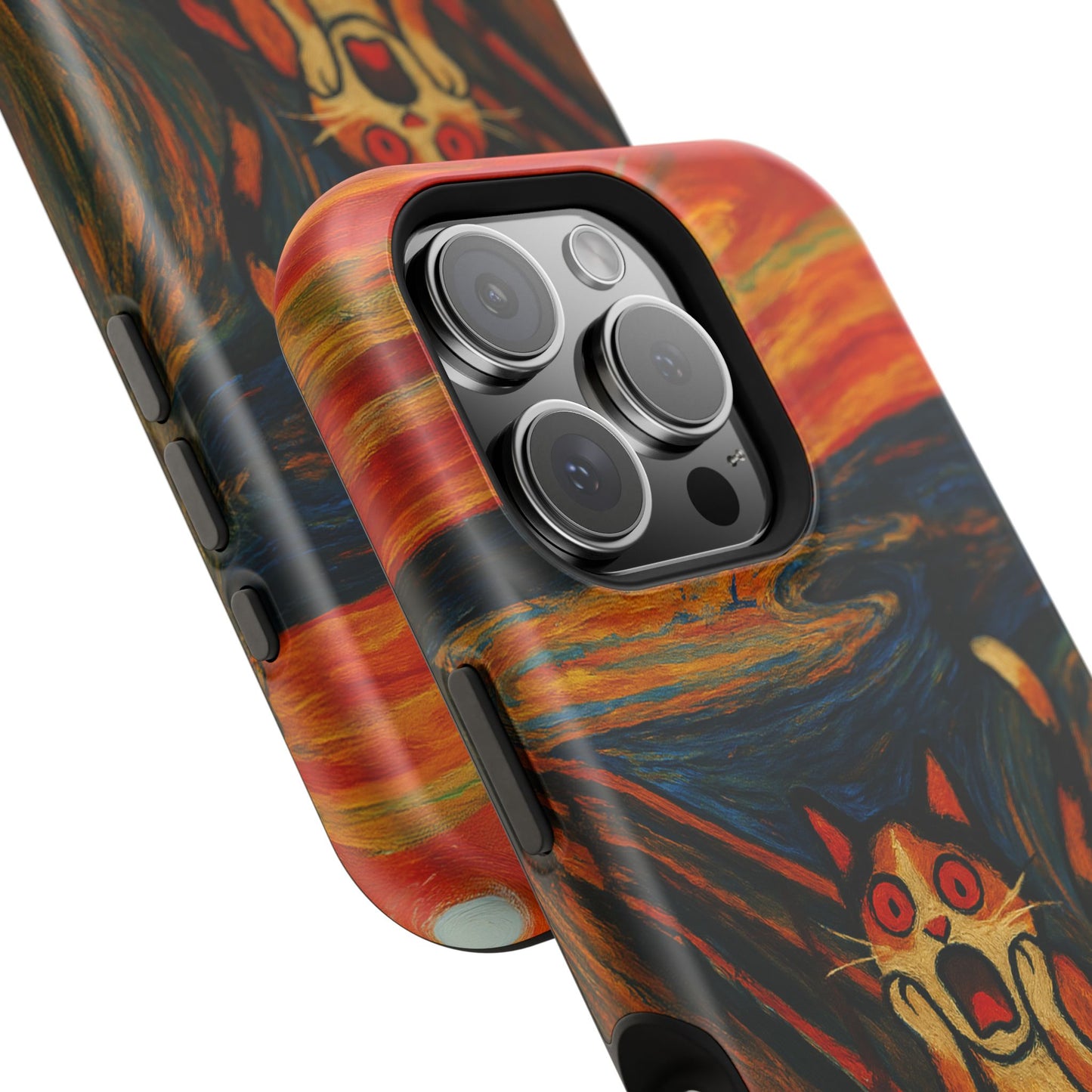 The Cat Scream – Munch Inspired – iPhone 16, 15, 14, 13 – MagSafe Magnetic Tough Case by HitStickers